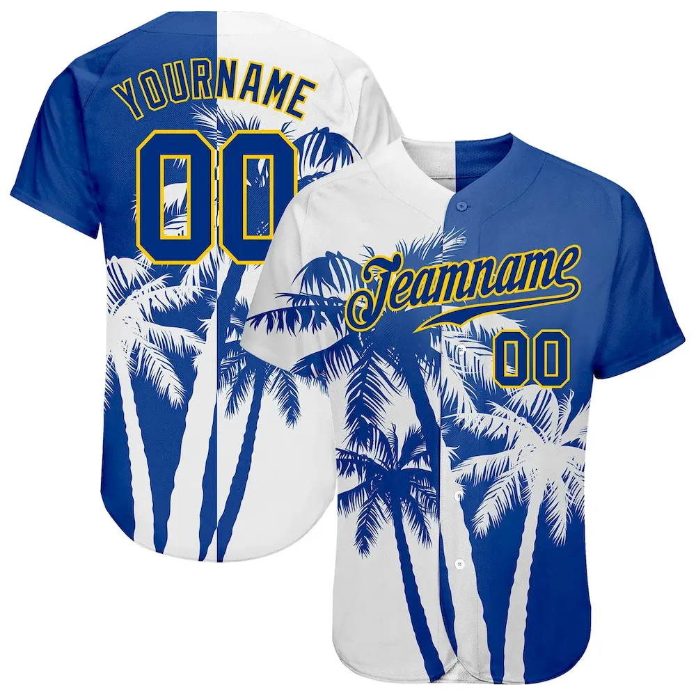 3DPattern0928.webp Custom 3D Pattern Design Hawaii Coconut Trees Authentic Baseball Jersey - Image 1