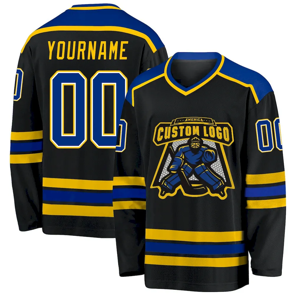 Black1150.webp Custom Black Royal-Gold Hockey Jersey - Image 1