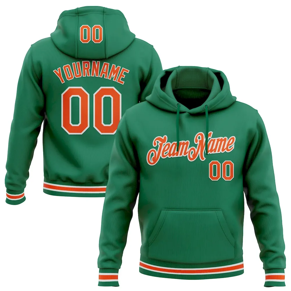 KellyGreen0646_38959b20-b271-4535-8992-7487a307d8fa.webp Custom Stitched Kelly Green Orange-White Sports Pullover Sweatshirt Hoodie - Image 1