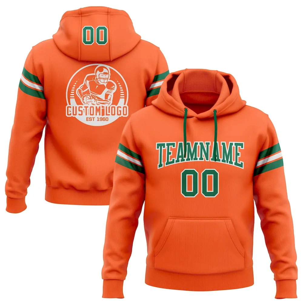 Orange0380.webp Custom Stitched Orange Kelly Green-White Football Pullover Sweatshirt Hoodie - Image 1
