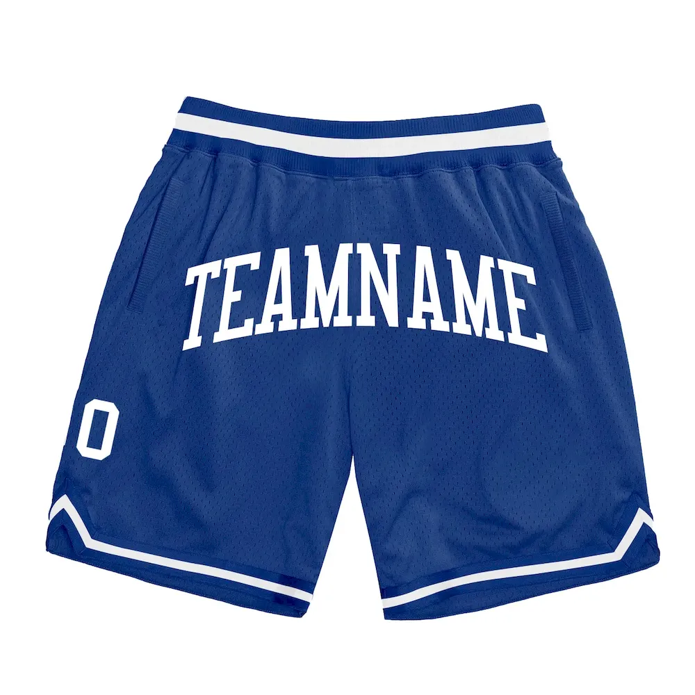 Royal0427.webp Custom Royal White Authentic Throwback Basketball Shorts - Image 1
